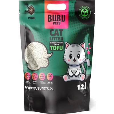 Bubu Pets Tofu biologicky rozložitelné stelivo pro kočky borovice 12 l – Sleviste.cz