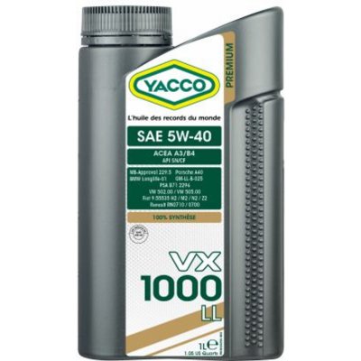 Yacco VX 1000 LL 5W-40 1 l – Zboží Mobilmania