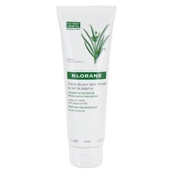 Klorane Papyrus bezoplachový krém pro uhlazení a výživu suchých a nepoddajných vlasů Leave-in Cream with Papyrus Milk Dry and Unruly Hair 125 ml