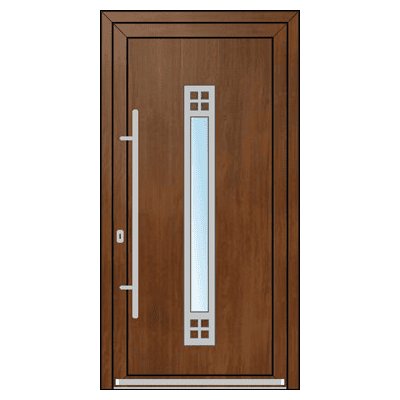 OknaDvereNaMiru.cz Vchodové plastové dveře INOX 1420 zlatý dub 90 x 205 cm – Zboží Mobilmania