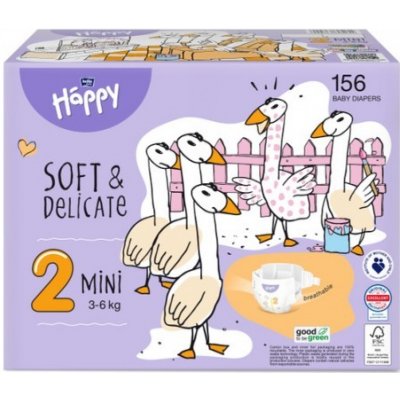 Bella Baby Happy Soft&Delicate 2 Mini 3-6 kg Box 2 x 78 ks – Hledejceny.cz