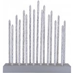 M.A.T. GROUP Svícen vánoční 17 svíček LED,teplá BÍ,Al+ABS STŘ,28,5x26x5,7cm,3xAA baterie – Hledejceny.cz