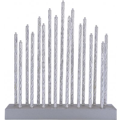 M.A.T. GROUP Svícen vánoční 17 svíček LED,teplá BÍ,Al+ABS STŘ,28,5x26x5,7cm,3xAA baterie – Hledejceny.cz