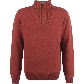 Barbour Nelson Essential Half Zip Sweatshirt Brick Red