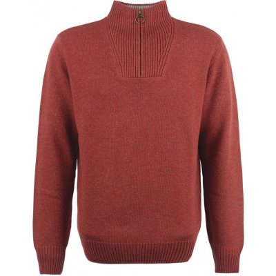 Barbour Nelson Essential Half Zip Sweatshirt Brick Red