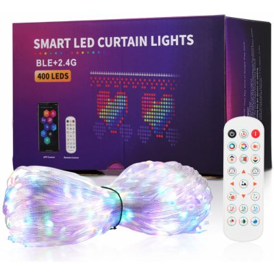 Douself BT DIY programování Smart Home APP Záclona Světla RGB Phantom Barva Dot Control Kožené drátěné světla LED záclona Dekorace Pohádková světla – Zbozi.Blesk.cz