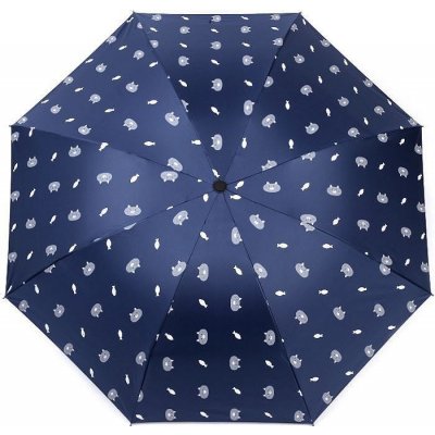Kočka deštník dámský skládací modrý – Zboží Mobilmania