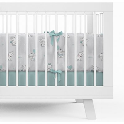 Detexpol Mantinel do postýlky Sloník šedá tyrkysová – Zboží Dáma