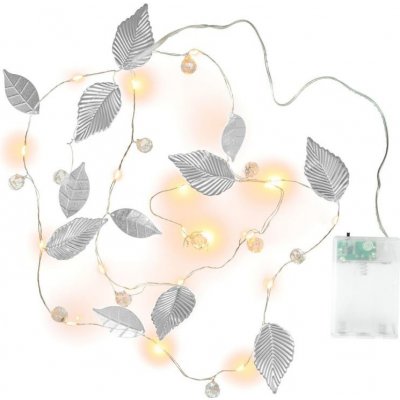 Nexos 86925 Osvětlení perly a stříbrné listy 20 LED teplá bílá – Hledejceny.cz