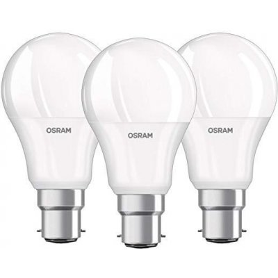 Osram 3PAK LED žárovka LED B22d A60 8,5W = 60W 806lm 2700K Teplá bílá 360° – Hledejceny.cz