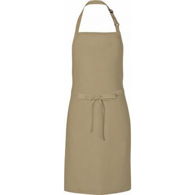 Link Kitchen Wear Univerzální keprová zástěra s laclem a nastavitelným páskem u krku Khaki 72 x 85 cm X986 – Hledejceny.cz