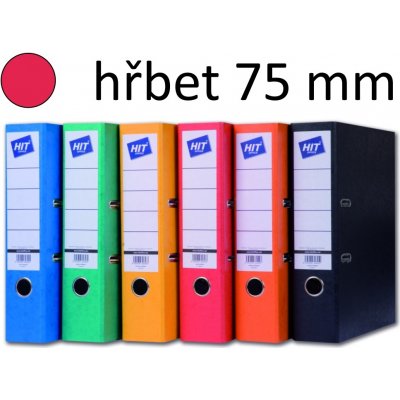Hit Office pořadač pákový A4 7,5 cm KV8R prešpán červený – Zboží Živě