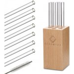 Klarstein Glaswerk Frezzeria skleněná 7 ks 0,8 x 15 cm dřevěný držák – Zboží Dáma