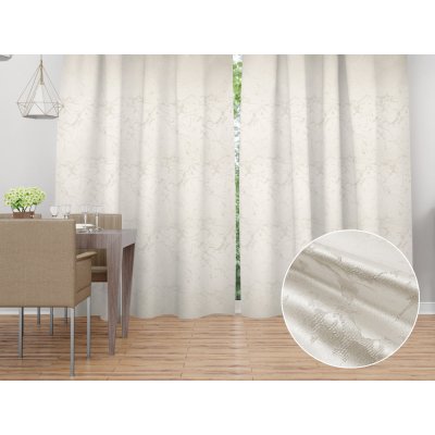 Biante Dekorační závěs Parma PM-116 Stříbrný mramor na krémovém 145x150 cm – Hledejceny.cz