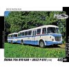 Puzzle Retro-auta Škoda 706 RTO KAR s vlečným vozem Jelcz P-01E 1968 1000 dílků