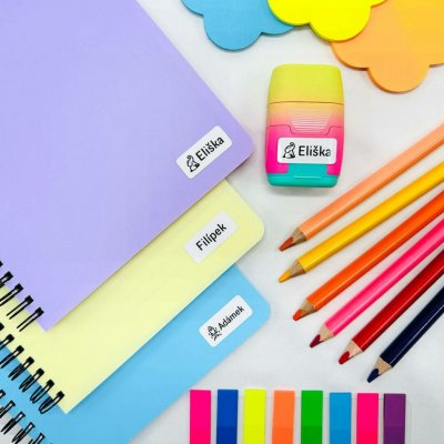 Mama Labels Univerzální černobílé samolepky se jménem pro děti označení oblečení i věcí do školy 96 ks – Hledejceny.cz