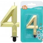 GoDan Dortová svíčka číslice Zlatý diamant číslo: 0 – Zboží Dáma