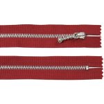 WICO Kovový zip no.3 nerozepínací 16cm červený (stříbrné zoubky) ozdobný jezdec – Hledejceny.cz