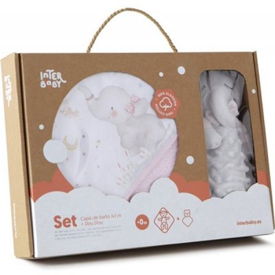 Interbaby Osuška froté Sloník + Přítulka Sloník RŮŽOVÁ – Zboží Dáma