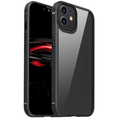 Pouzdro AppleKing nárazuvzdorné transparentní s karbonovou texturou iPhone 11 Pro - černé – Zboží Mobilmania