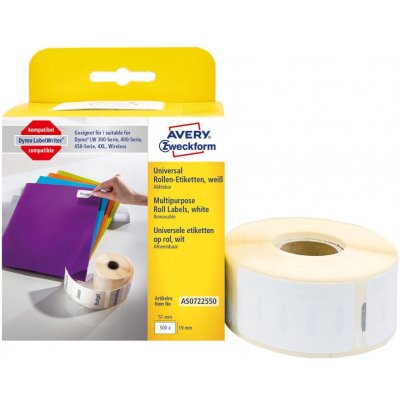 Avery Zweckform AS0722550 Termoetikety 19x51 mm, 500 ks, bílé, kompatibilní Dymo S0722550 (11355) – Zboží Živě
