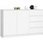 Ak furniture K013 160 cm bílá 2 skříňky a 4 šuplíky