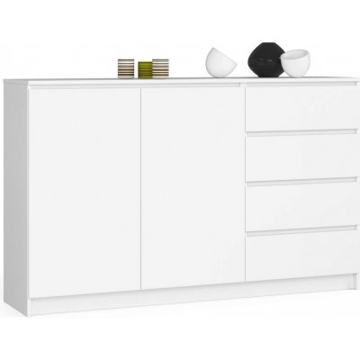 Ak furniture K013 160 cm bílá 2 skříňky a 4 šuplíky