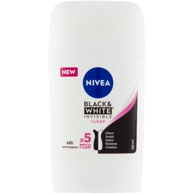 Nivea Invisible for Black & White Clear deostick 50 ml – Zbozi.Blesk.cz
