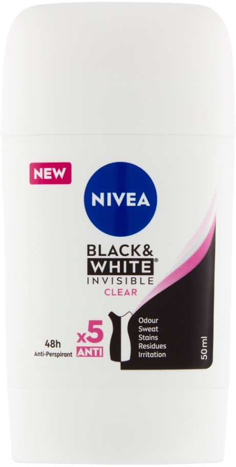 Nivea Invisible for Black & White Clear deostick 50 ml