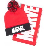CurePink zimní dárkový set čepice a šála Marvel Logo – Hledejceny.cz