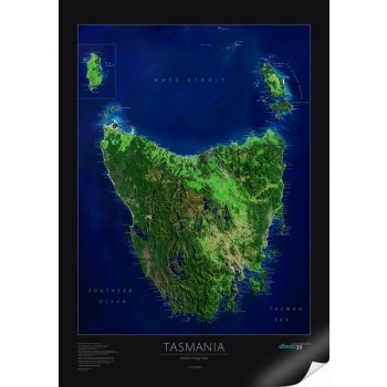 Albedo39 Tasmánie - satelitní mapa 70 x 100 cm Varianta: bez rámu v tubusu, Provedení: papírová mapa