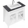 Koupelnový nábytek Villeroy&Boch Hommage - Skříňka s umyvadlem 99x62x90 cm, 1 zásuvka, 2 dvířka, SoftClosing, černý mramor/bílá 898063R1