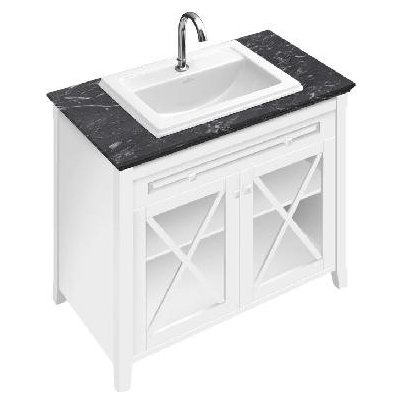 Villeroy&Boch Hommage - Skříňka s umyvadlem 99x62x90 cm, 1 zásuvka, 2 dvířka, SoftClosing, černý mramor/bílá 898063R1 – Zboží Mobilmania