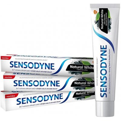 Sensodyne Natural White Trio Tripack Toothpaste s aktivním uhlím 75 ml – Zbozi.Blesk.cz