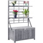 Nabytek XL Úložný box s treláží šedý 99x55x160 cm masivní akáciové dřevo – Hledejceny.cz