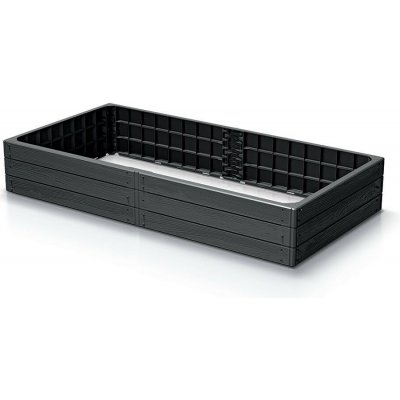 Prosperplast Vyvýšený záhon plastový WOODY 1492x756x250mm antracitový – HobbyKompas.cz