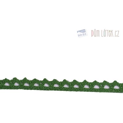Krajka paličkovaná zelená, šíře 8 mm – Zboží Mobilmania