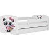 Postel Kocot kids Babydreams panda bílá se šuplíky s matrací