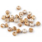Stoklasa Plastové korálky imitující mramor Ø10 mm béžovobílá – Hledejceny.cz