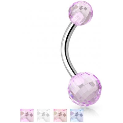 Šperky eshop piercing do pupíku chirurgická ocel a akryl Disco Ball W43.29 Fialová – Zboží Mobilmania