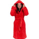 Extra teplý župan pro holky- huňatý červená – Sleviste.cz