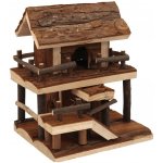 Small Animal Domek dvoupatrový dřevěný s kůrou 17 x 15 x 20 cm – Sleviste.cz