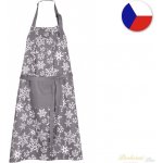 Forbyt Kuchyňská vánoční zástěra Vločky šedé 70x90cm – Zboží Mobilmania