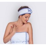 MaryBerry Wellness čelenka bílá s modrým lemem – Zbozi.Blesk.cz