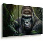 Obraz - Portrét gorily, třídílný 120x80 cm – Hledejceny.cz