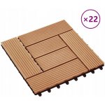 Petromila terasové dlaždice 30 x 30 cm 2 m² WPC teak 22 ks – Zboží Mobilmania