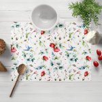 Biante Teflonové prostírání TF-116 Akvarelové květy s kolibříky na bílém 30x40 cm – Zboží Dáma