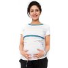 Těhotenské a kojící tričko Be MaaMaa těhotenské kojící triko Aldona bílá