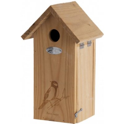 Esschert Design Dřevěná ptačí budka, Dekor pták sýkora, přírodní – Zboží Mobilmania
