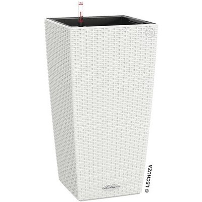 Lechuza Samozavlažovací květináč Cubico Cottage plastový 30x30x56 cm bílý – Hledejceny.cz
